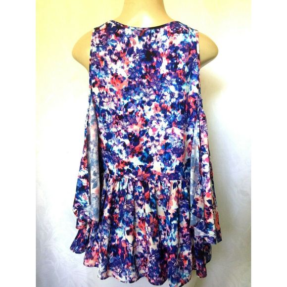 Rebecca Minkoff Gabby Cold Shoulder Top Blouse L - Picture 5 of 6